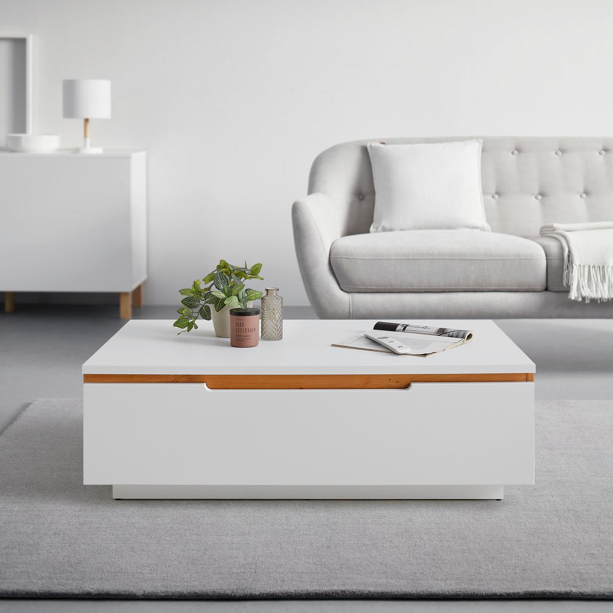 Couchtisch Dallas Weiß - Weiß, MODERN, Holzwerkstoff (110/70/36cm) - Premium Living