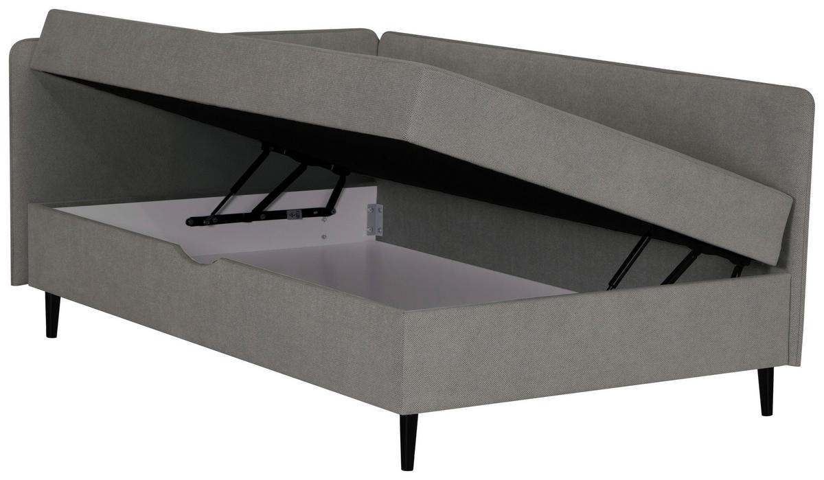 ŁÓŻKO SKRZYNIOWE HENRIETTE - czarny/kolor grafitowy, Konventionell, tkanina (120/200cm) - P & B