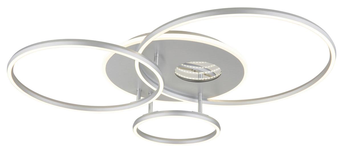 Led Stropna Svjetiljka Invertina - bijela/srebrne boje, Design, metal/plastika (90/70/13cm) - Globo