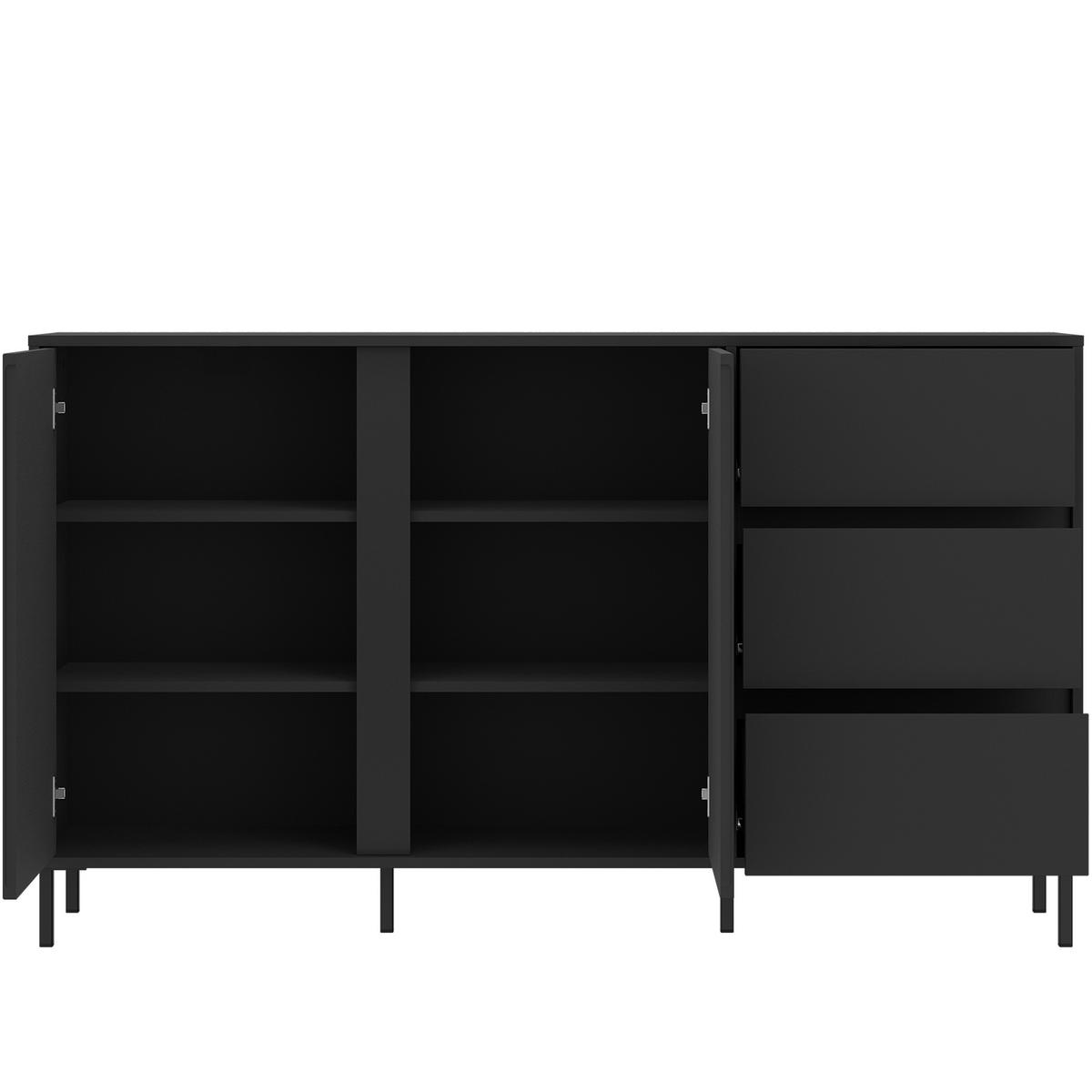 Komoda Avenale, Antracit - črna/antracit, Trend, kovina/leseni material (157,8/91,6/40cm)