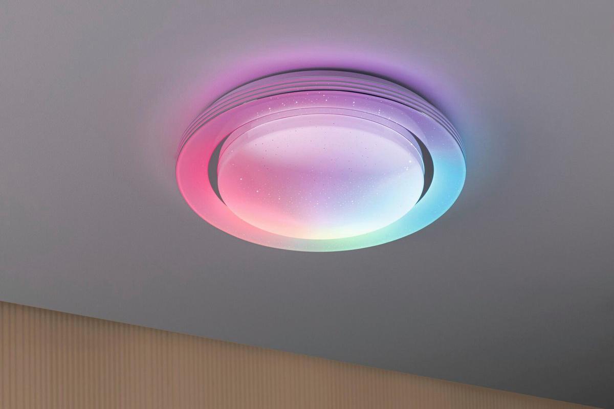 Deckenleuchte Rainbow in Weiß/Chromfarben max. 22 W - Chromfarben/Weiß, Basics, Kunststoff/Metall (38/7,5cm) - Paulmann