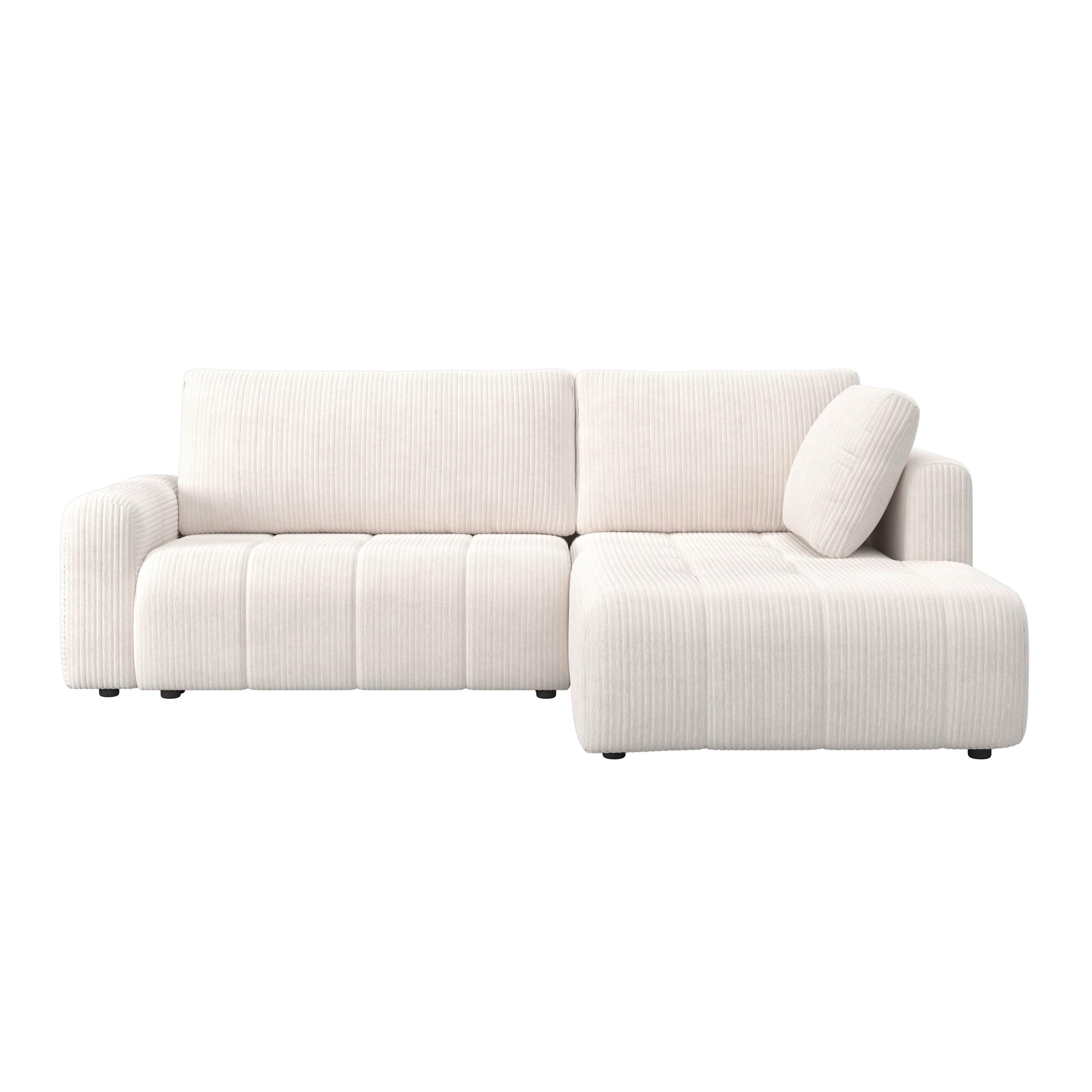 Sedežna Garnitura Gia, Bela - siva/črna, Moderno, umetna masa/tekstil (261/94/197cm) - Bessagi Home