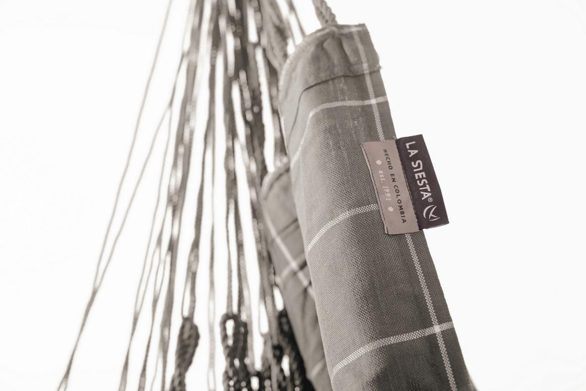 Hängesessel Comfort Hammock Echtholz Weiß/Hellgrau - Hellgrau/Weiß, KONVENTIONELL, Holz/Textil (110/160/180cm) - La Siesta