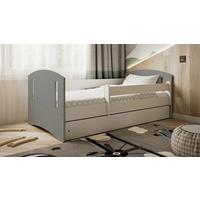 Otroška Postelja Classic 2, Bela, Siva, 80x140cm - siva/bela, Moderno, tekstil/leseni material (80/140cm) - MID.YOU