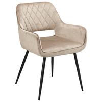 Armlehnstuhl Serafina Beige - Beige/Schwarz, MODERN, Holz/Textil (55/79/59cm) - Mömax