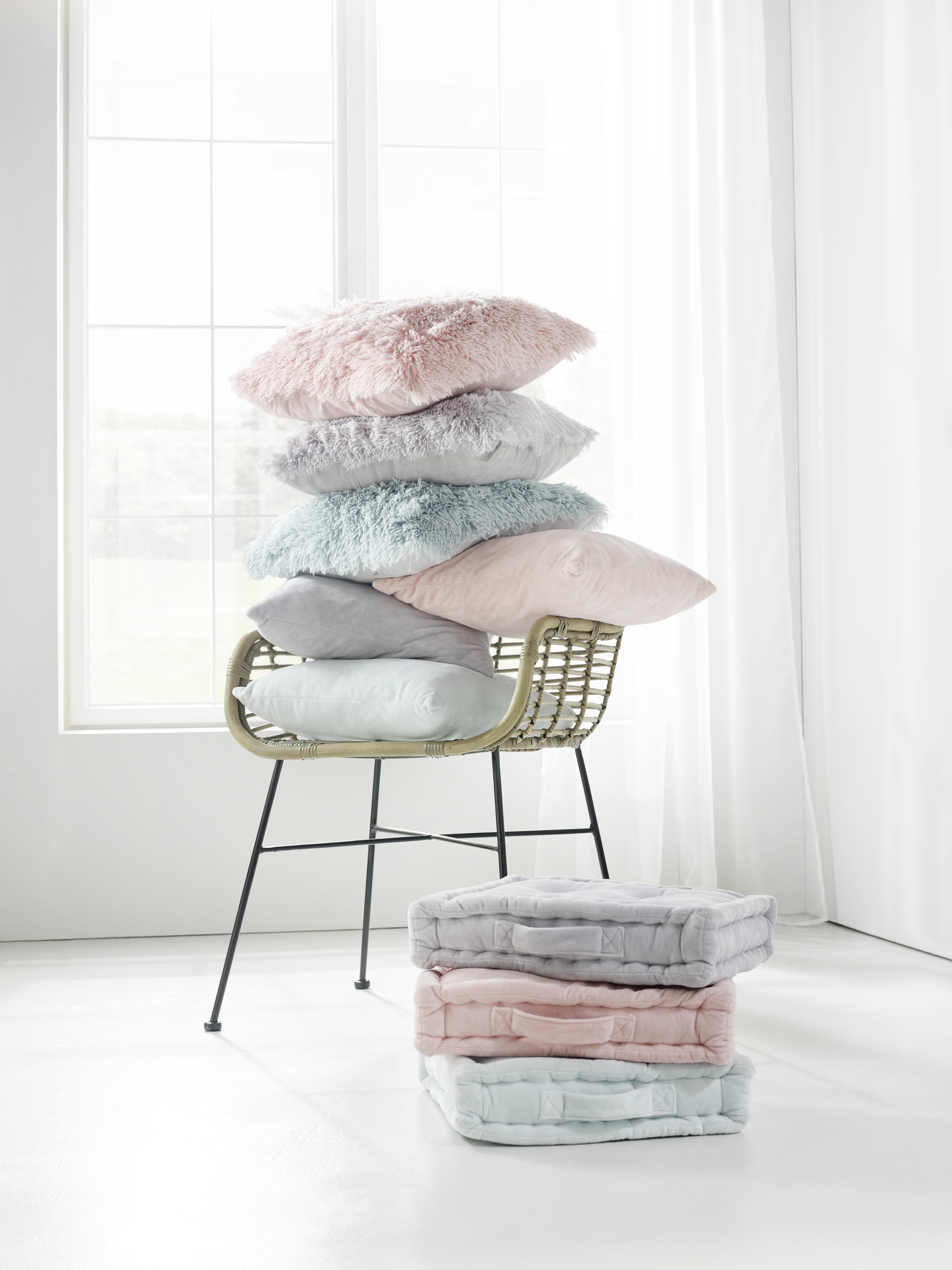 Zierkissen Fluffy in Weiss ca. 45x45cm - Weiss, Textil (45/45cm) - Modern Living