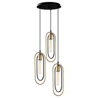 LAMPA WISZĄCA CERCO - 2021 - czarny/kolor złoty, Design, metal (38/132cm) - P & B