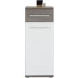 Unterschrank Weiß Hochglanz/braun - Dunkelbraun/Alufarben, KONVENTIONELL, Holzwerkstoff/Kunststoff (40/99/35cm) - Premium Living