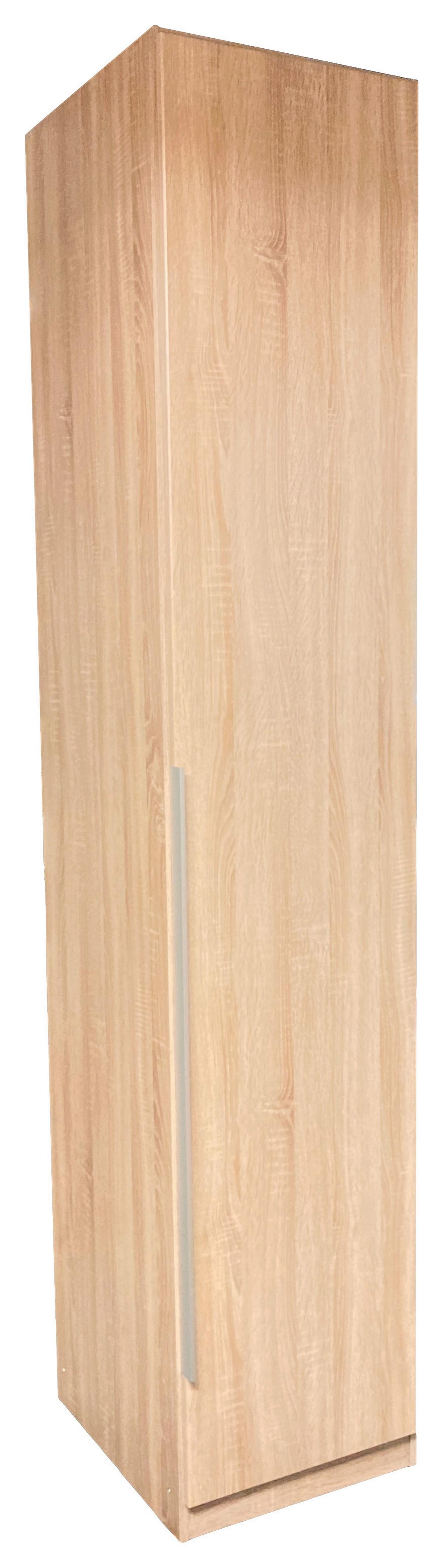 Ruhásszekrény 1 Ajtós Alabama - Sonoma tölgy/alumíniumszínű, Modern, faalapú anyag (47/229/54cm)