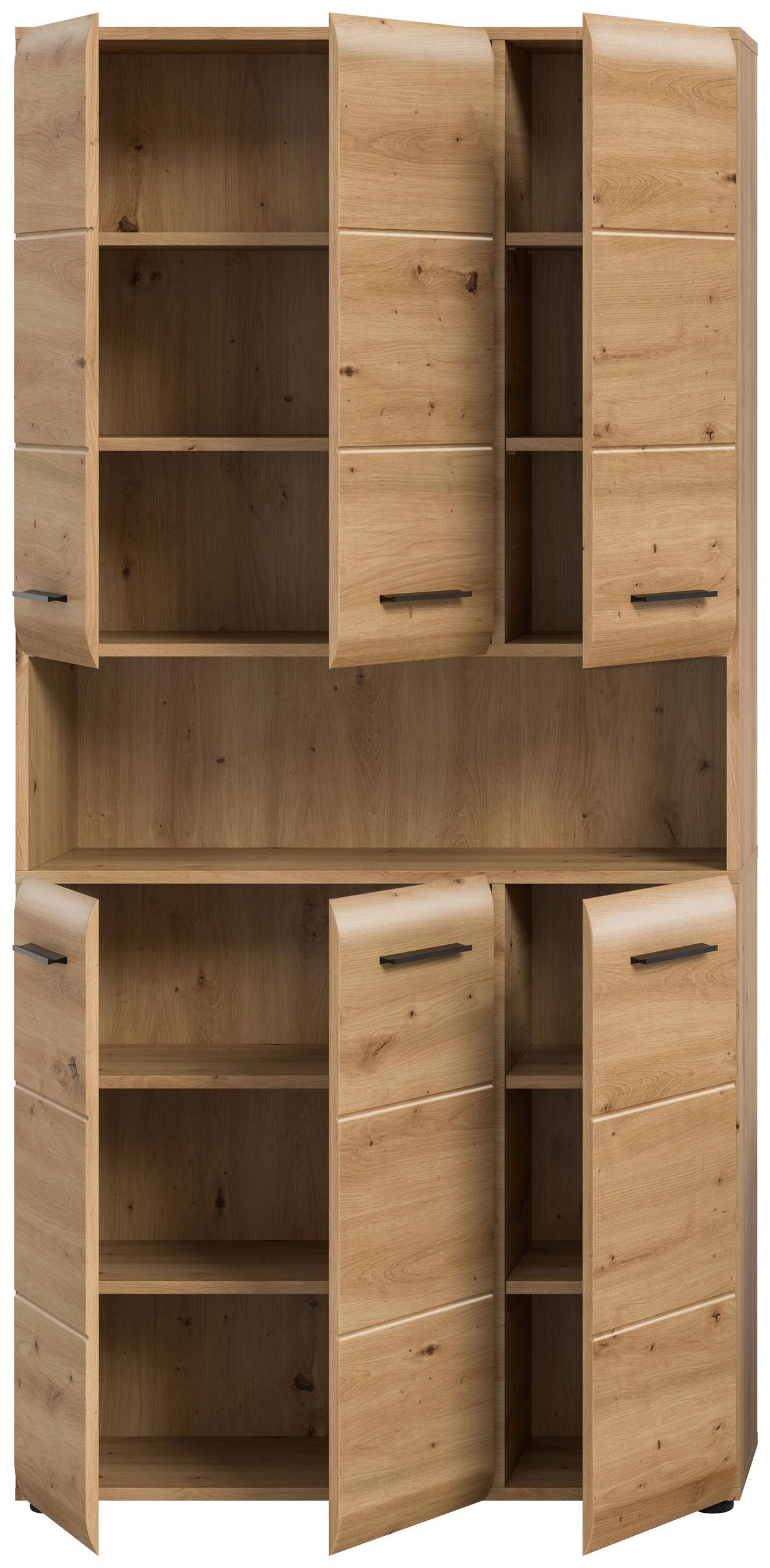 Visoki Element Ice - hrast Artisan/crna, Basics, drvni materijal/plastika (90/185/30cm) - MID.YOU