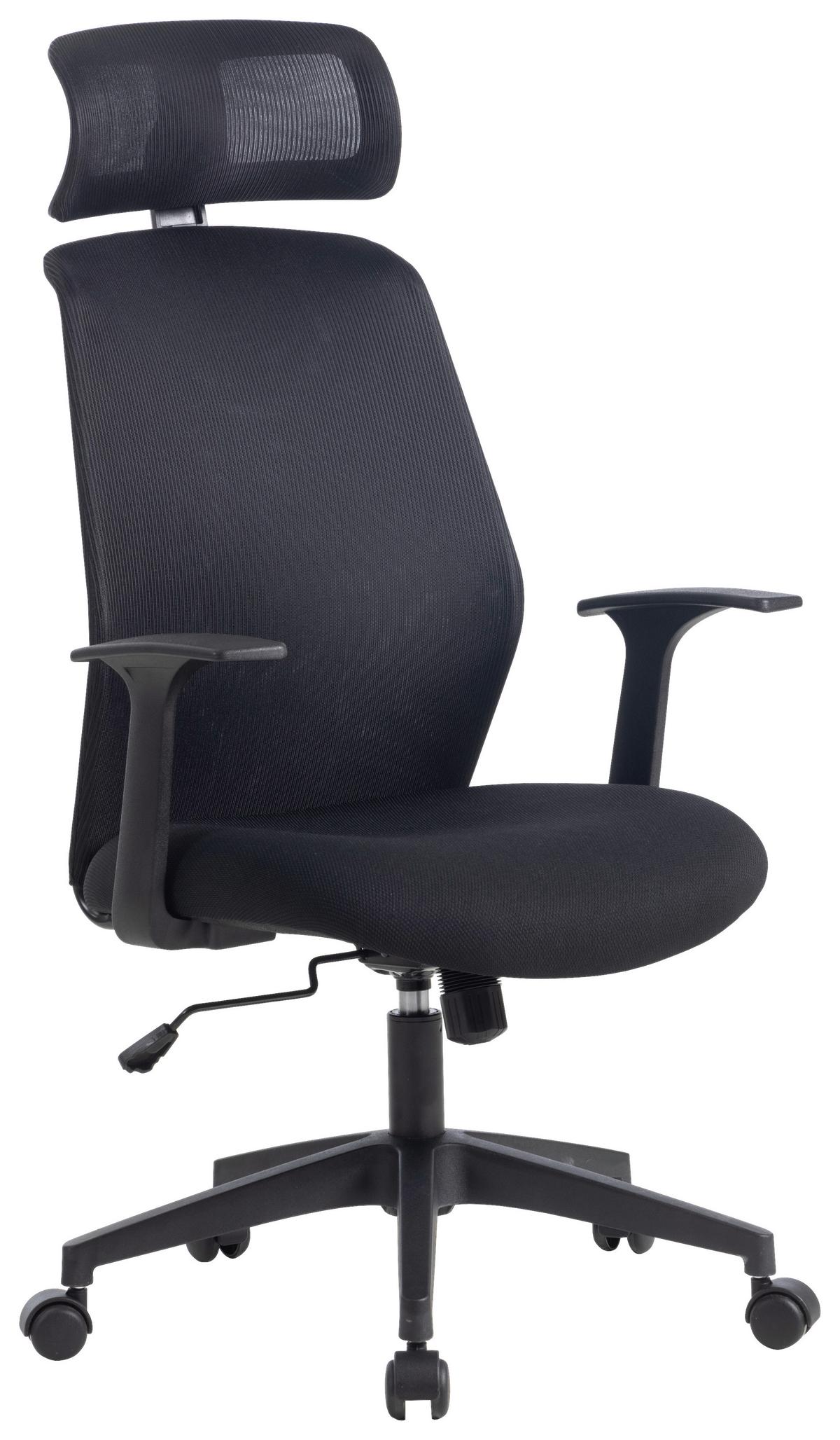 DREHSTUHL PATRIZIA - Schwarz, Design, Kunststoff/Textil (66/117/124.5/64cm) - Mömax