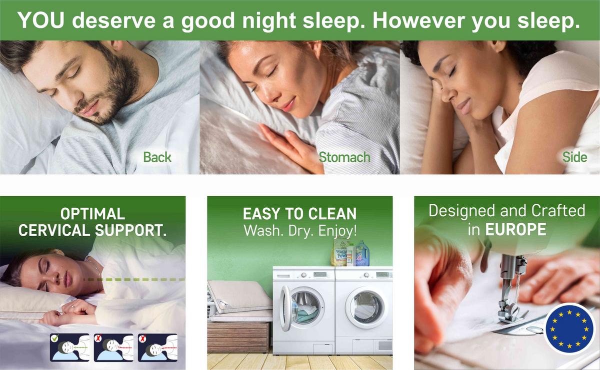 Jastuk Anatomski Green Future Bambus 60x80cm - bijela, Basics, tekstil (60/80cm)