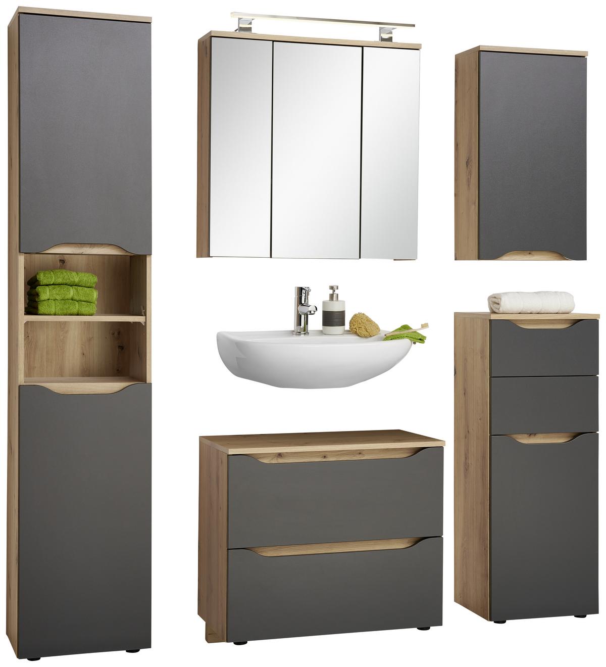 Bază pentru lavoar Giga - culoare lemn stejar/stejar Artisan, Modern, material pe bază de lemn (70/60/40cm)