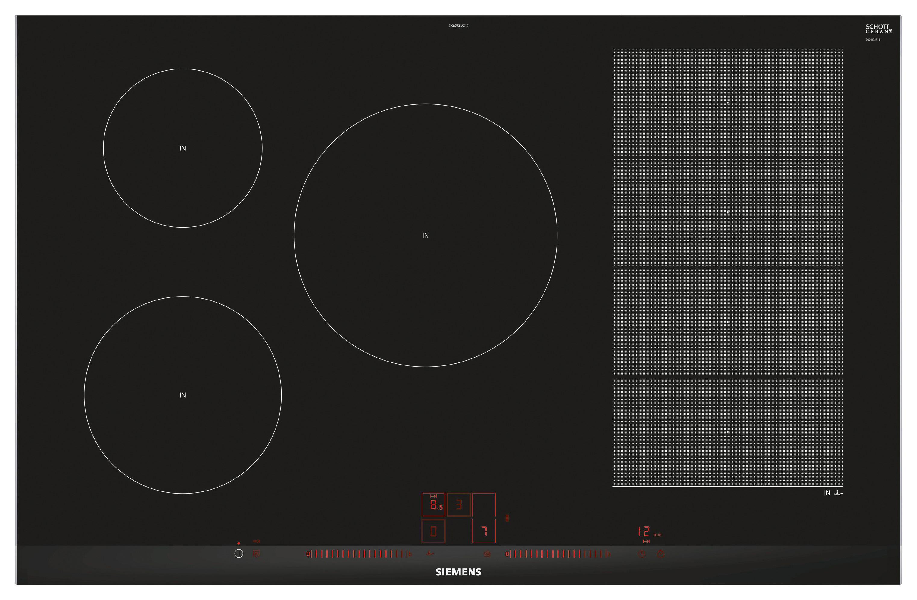 Induktionskochfeld EX875LVC1E - Schwarz, KONVENTIONELL (81,2/5,1/52cm) - Siemens