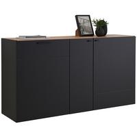 WISZĄCA SZAFKA NA BUTY TIKAH - czarny/dąb artisan, Modern, materiał drewnopochodny/metal (150,8/80/41,5cm) - Xora