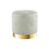 HOCKER Samt-Hocker rund in Creme - Goldfarben/Creme, Basics, Holz/Holzwerkstoff (40/40/40cm) - Kayoom