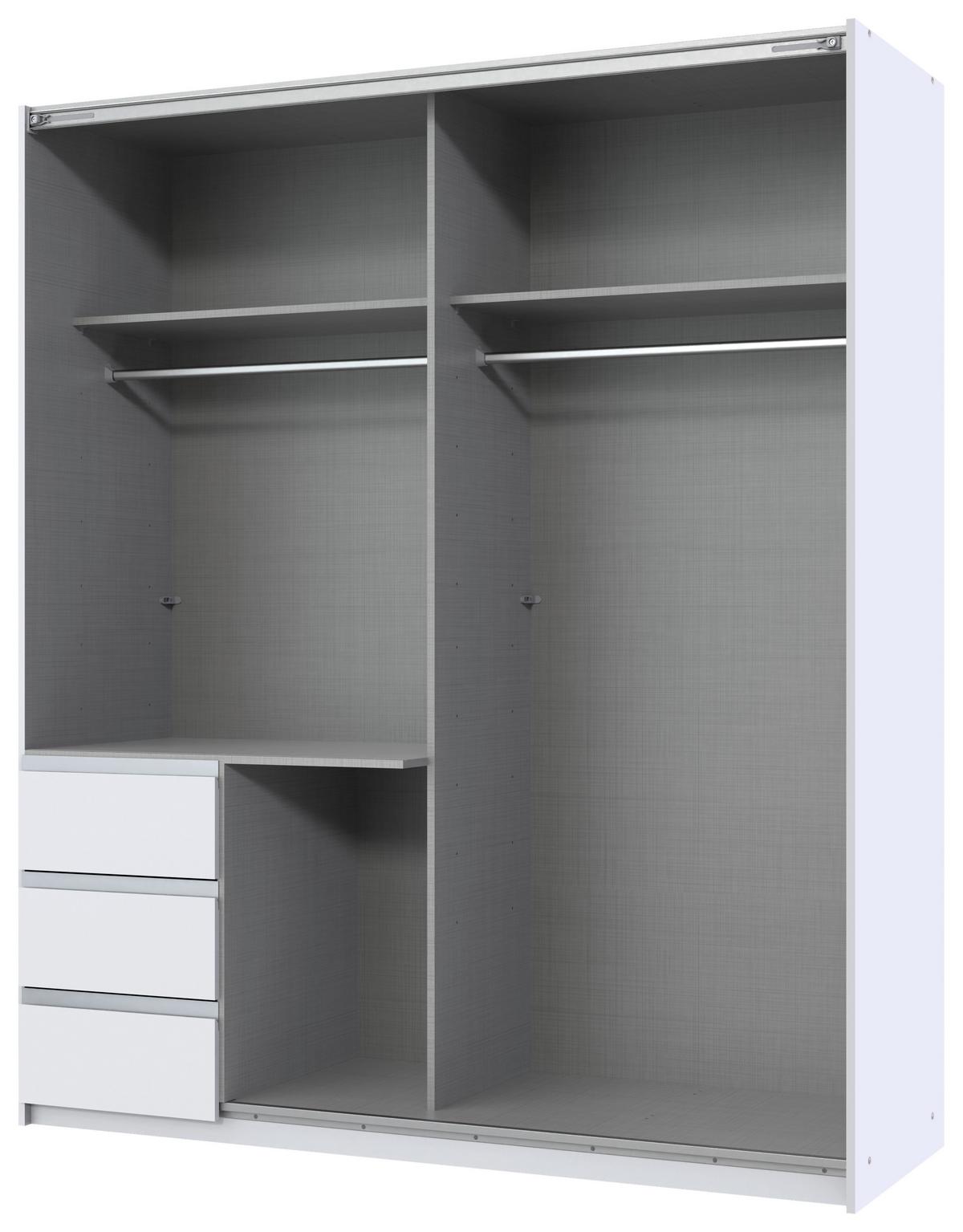 Ormar S Kliznim Vratima Adria - bijela/crna, Konvencionalno, staklo/drvni materijal (168/198/63cm) - Modern Living