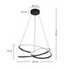 SUSPENSION LED MOFER -AKT- - noir, MODERN, métal/matière synthétique (50/120cm) - Premium Living