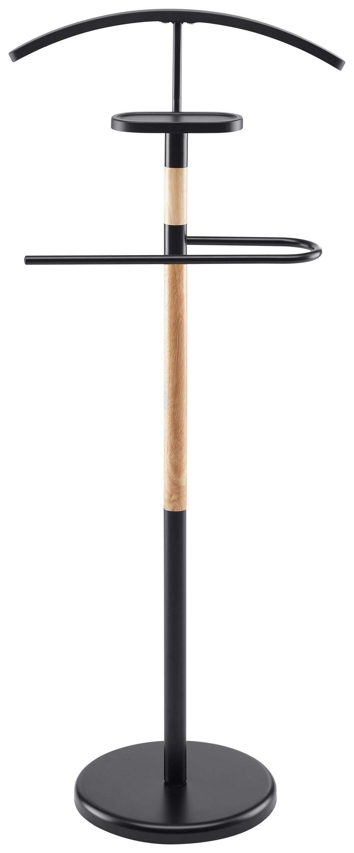 Herrendiener Micha II Naturfarben/Schwarz - Schwarz/Naturfarben, MODERN, Holz/Metall (45/111/28.5 cmcm) - Mömax