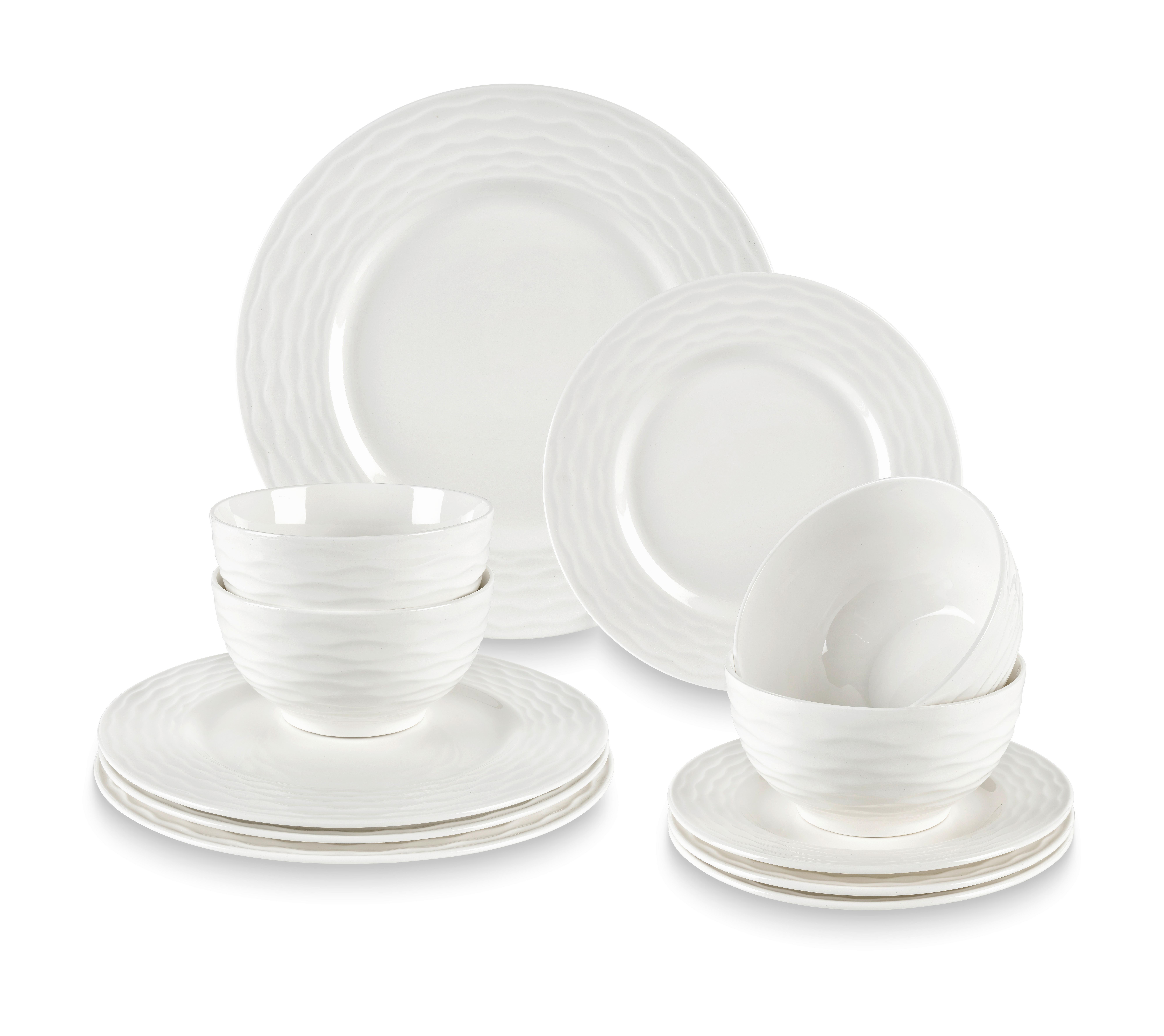 Serviciu de masă 12/1 Selina - alb, Konventionell, ceramică - Mömax