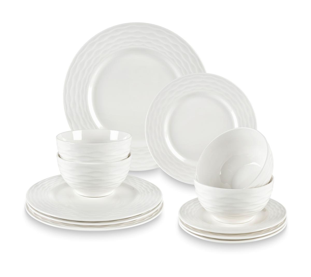 Serviciu de masă 12/1 Selina - alb, Konventionell, ceramică - Mömax