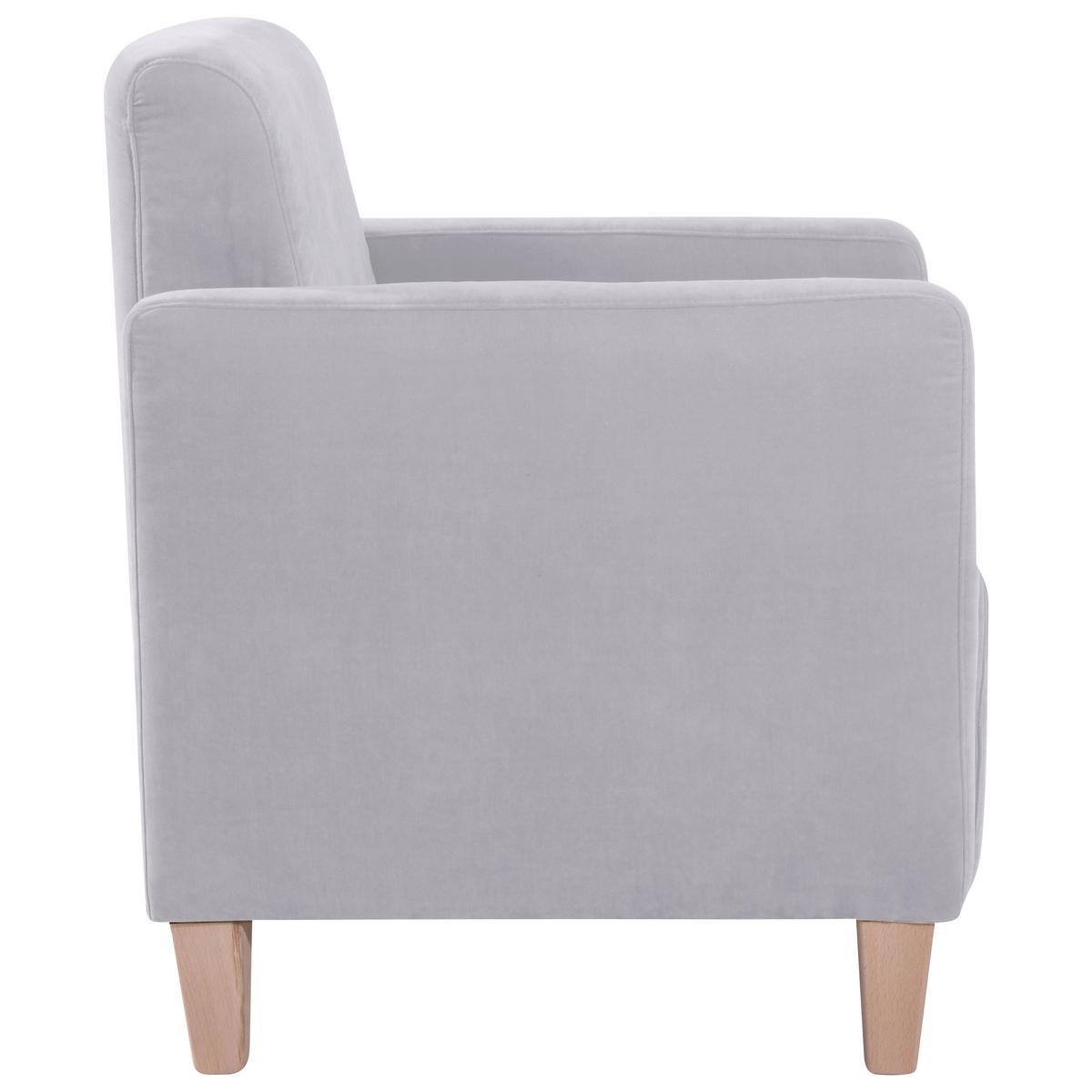 SESSEL MILLA - Silberfarben/Naturfarben, Design, Holz/Textil (71/81/70cm) - Max Winzer