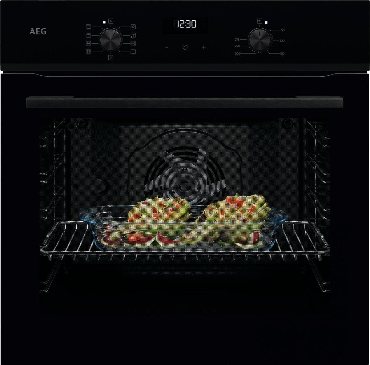 Einbaubackofen BE1100B in Schwarz - Schwarz, MODERN (59,4/59,4/56,8cm) - AEG