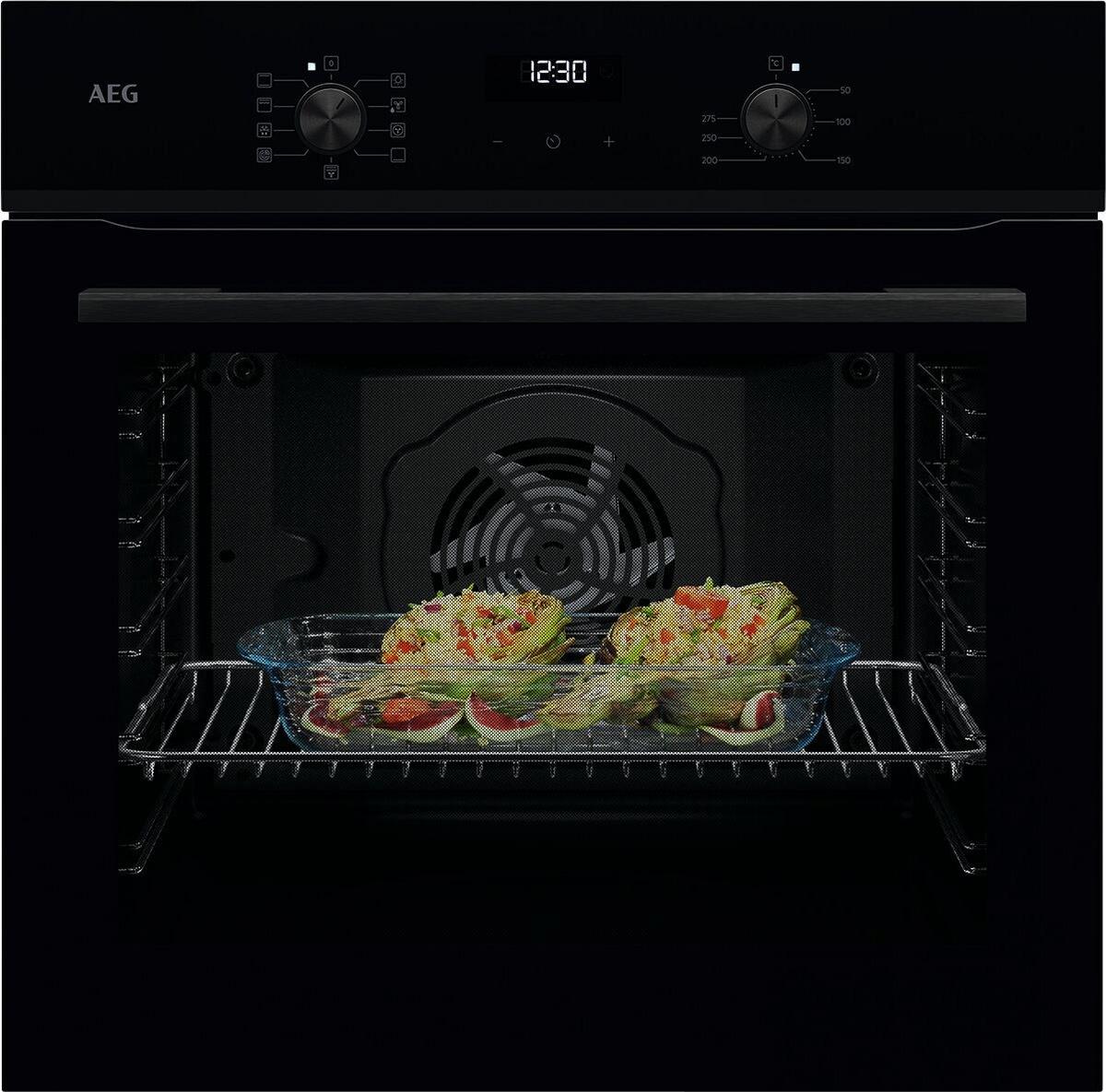 Einbaubackofen BE1100B in Schwarz - Schwarz, MODERN (59,4/59,4/56,8cm) - AEG