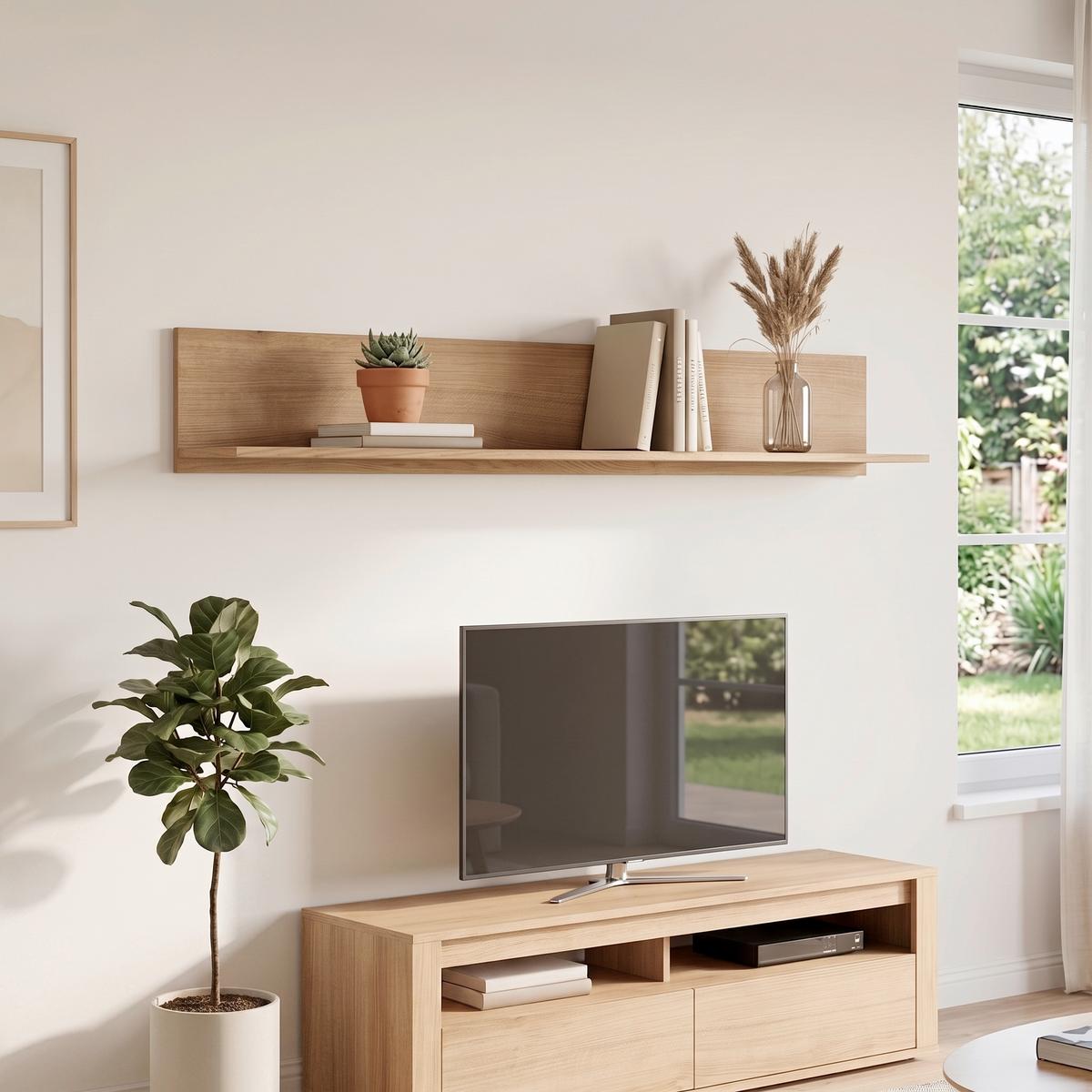 Zidna Polica Delamar - boje hrasta, Trend, drvni materijal (135/22/22cm) - Modern Living