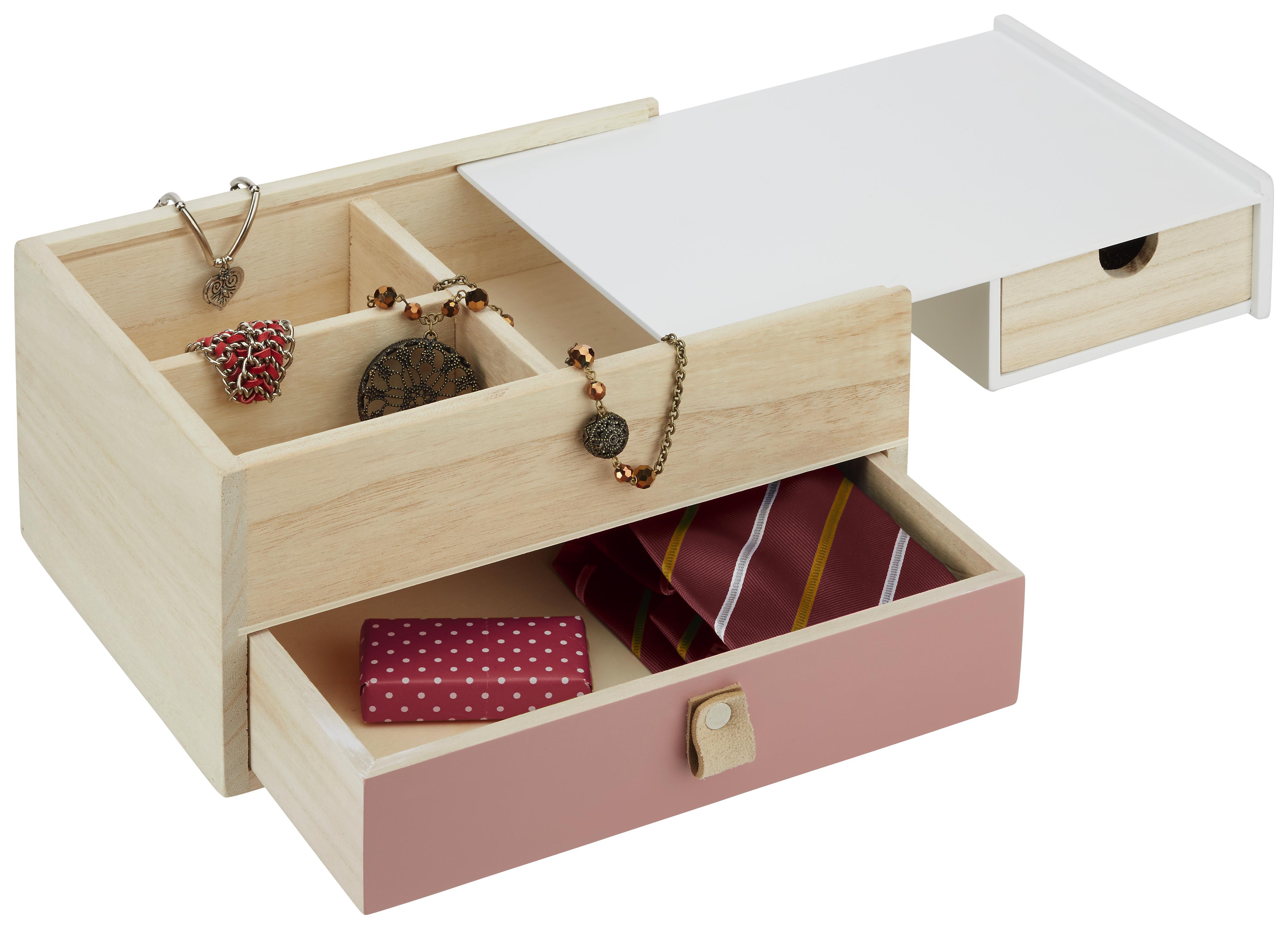 Dekokommode Lara in Naturfarben - Naturfarben/Rosa, Holz (25/12/18,2cm) - Mömax modern living