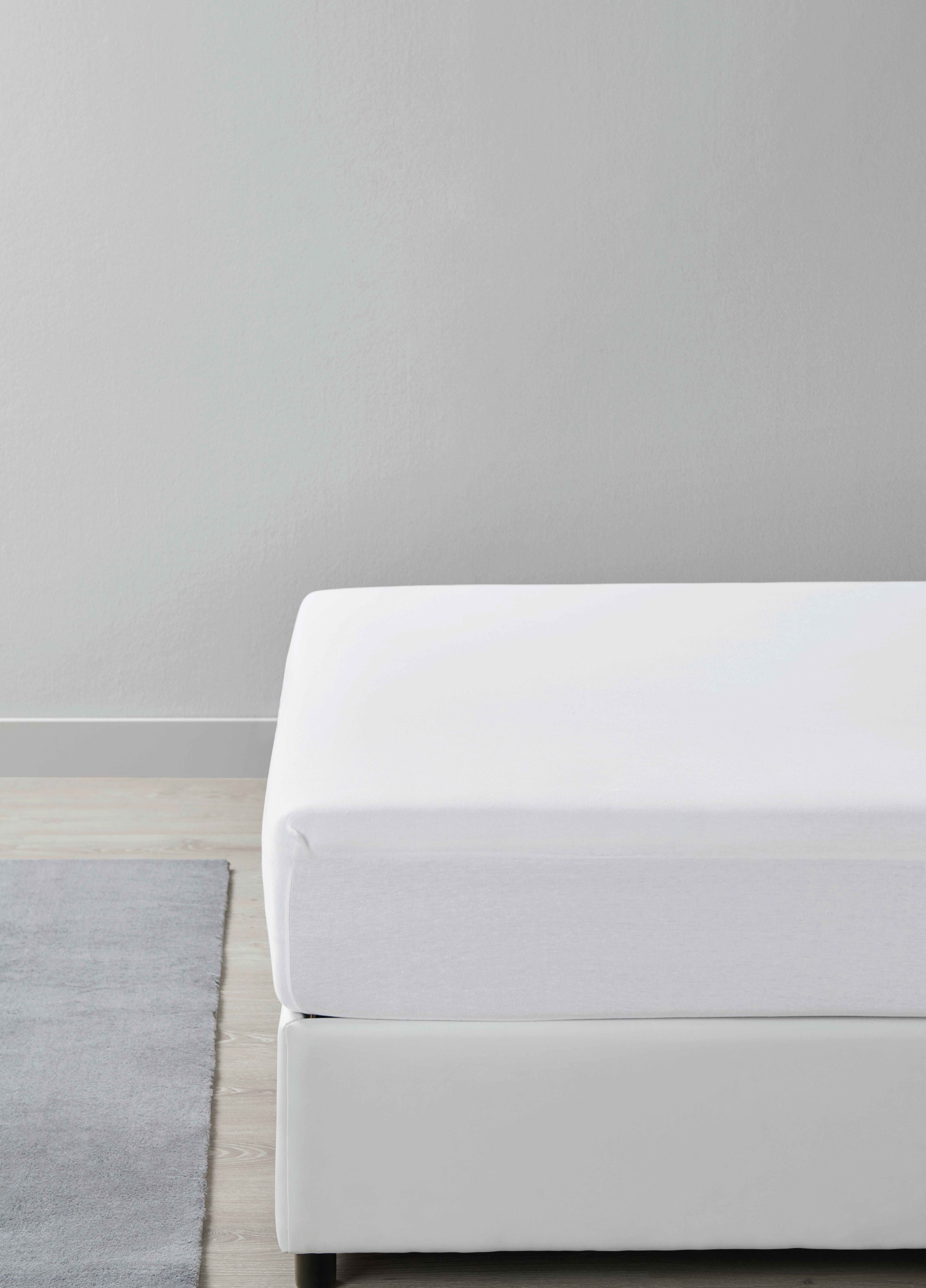 Fixleintuch Basic Weiss ca. 90-100/200cm - Weiss, Modern, Textil (90/200cm) - Modern Living