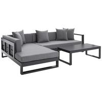 KOMPLET MEBLI TARASOWYCH WILLIS LINKS - antracytowy, Design, metal/tkanina (180/248cm) - Amatio