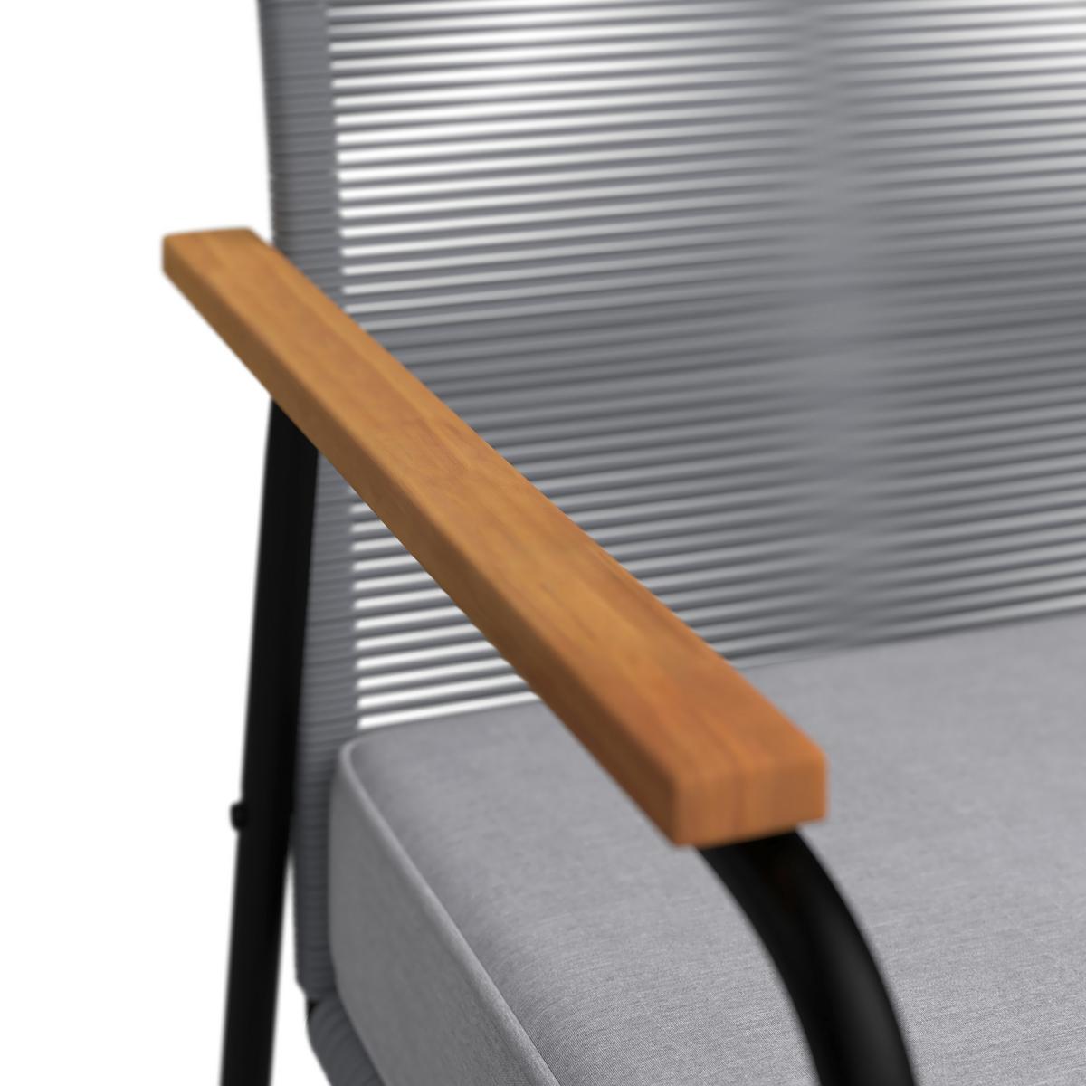 Kerti Karosszék Szett Párnával Momo 2db/szett - világosszürke/natúr színű, Modern, műanyag/textil (57/82/64cm) - Bessagi Garden