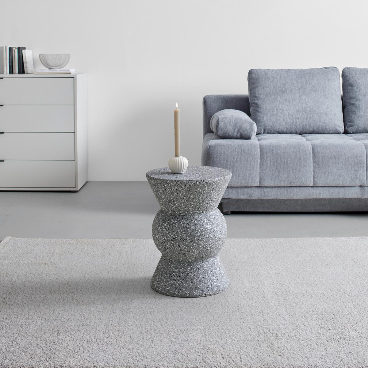 BEISTELLTISCH TONDO -TREND- - Graphitfarben, Modern, Stein (34/45/34cm) - Premium Living