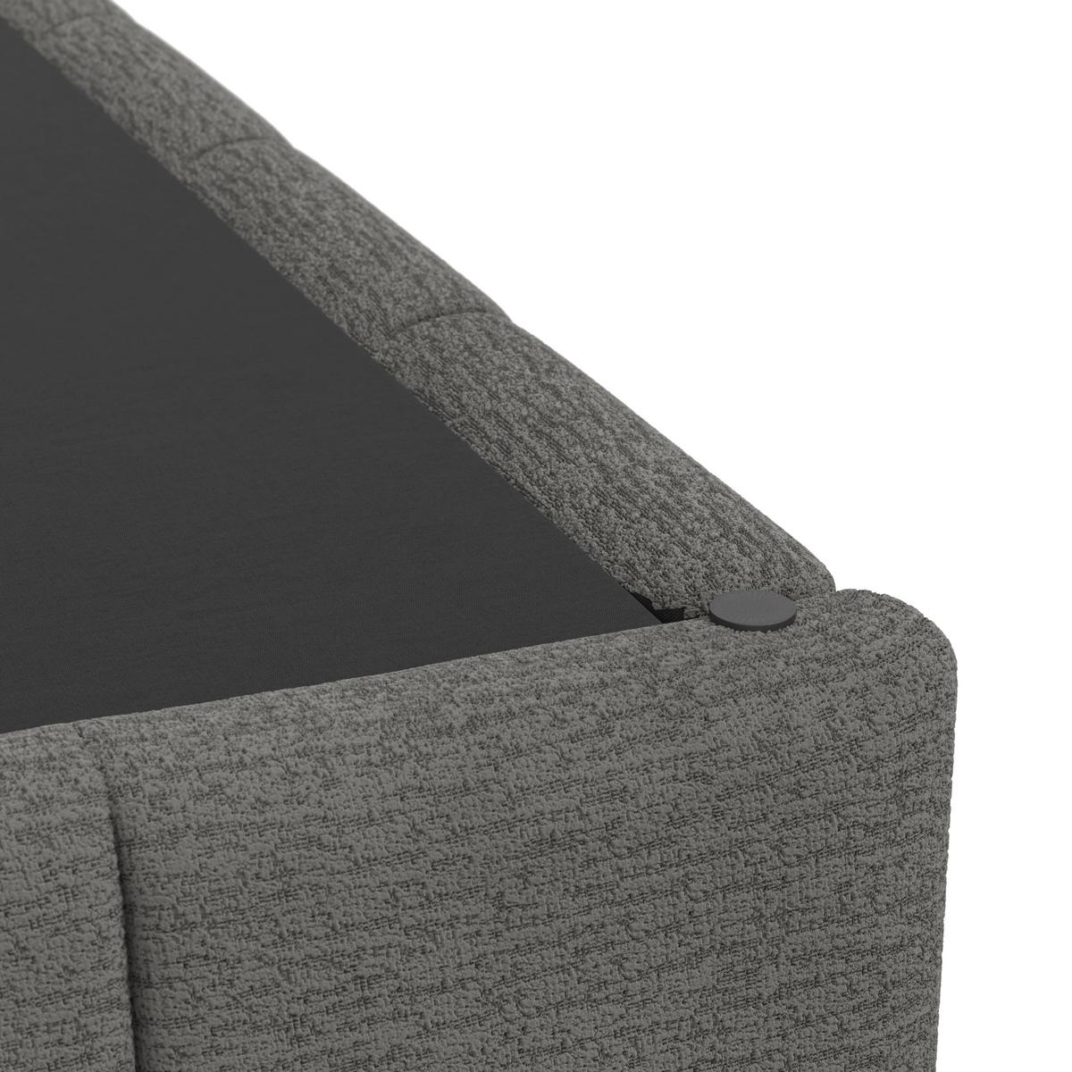 Kárpitozott Ágy Kaia - natúr színű/szürke, Modern, textil/fa (180/200cm) - Bessagi Home