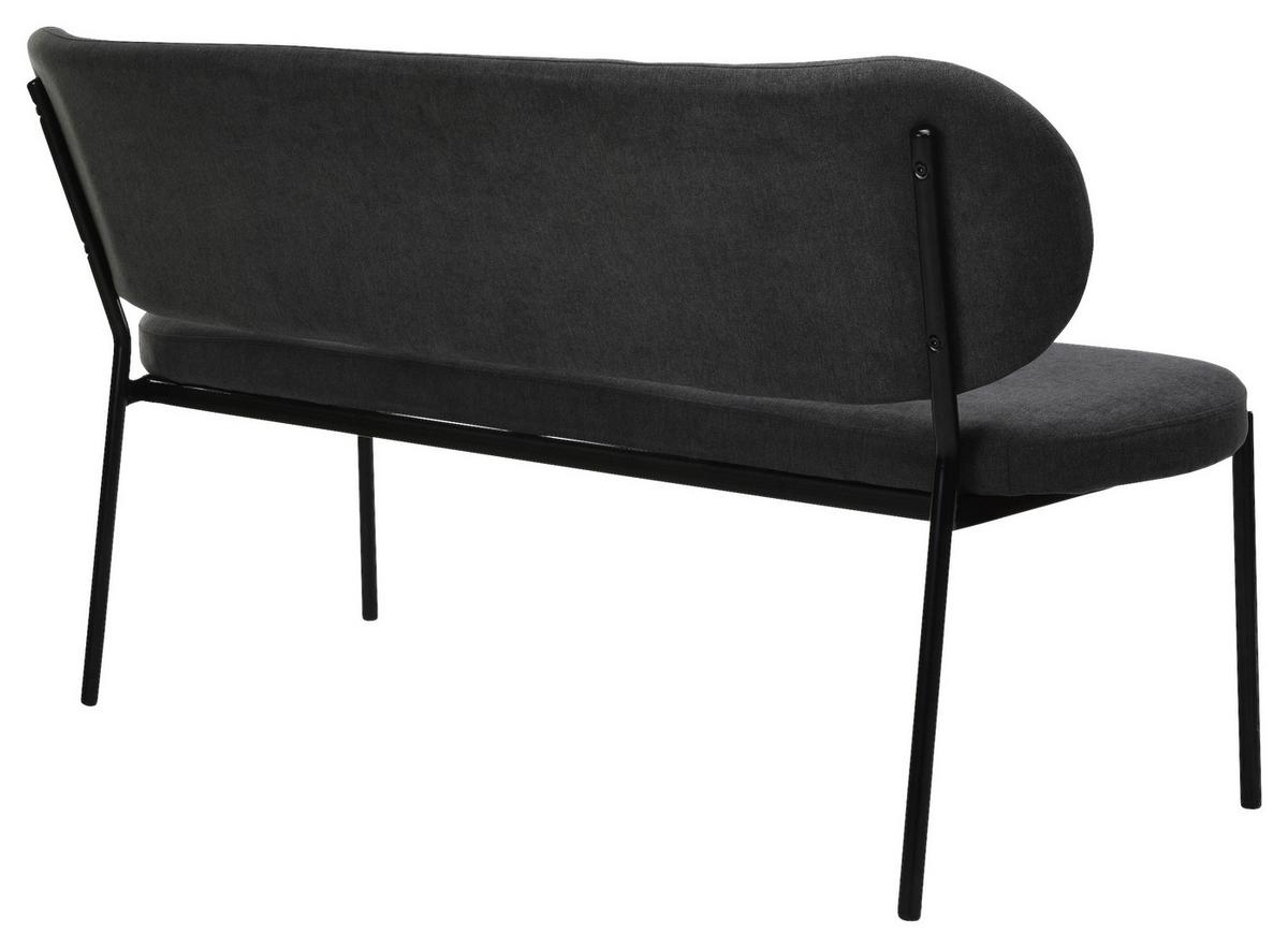 Sitzbank Jersey Schwarz/Dunkelgrau - Dunkelgrau/Schwarz, Design, Textil/Metall (160/82/62cm) - MID.YOU