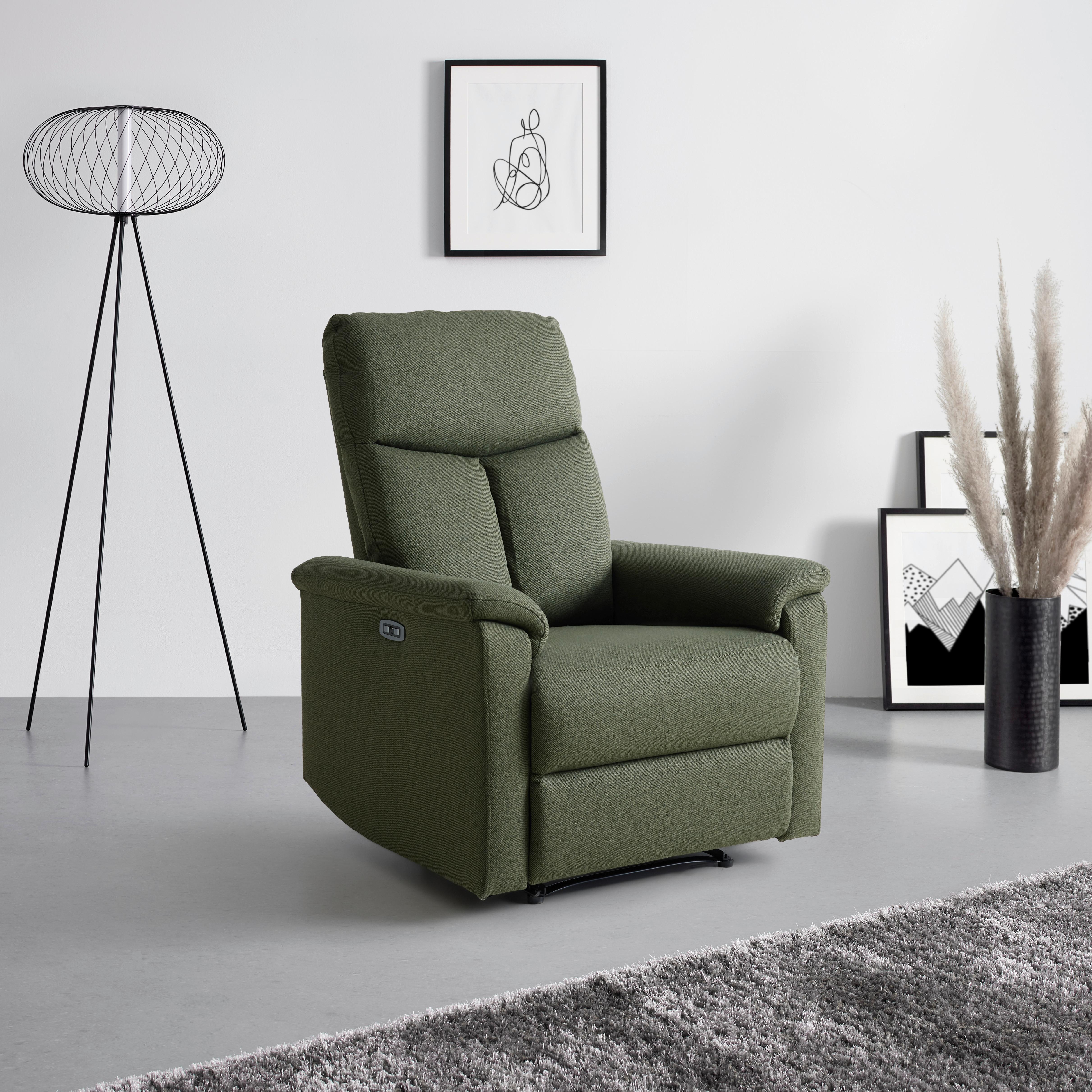 RELAXFÅTÖLJ LEWIS - grön/svart, Modern, metall/trä (81/108/94cm) - Mömax