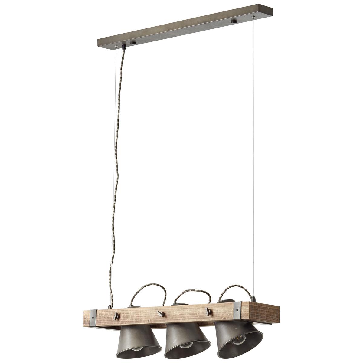 Hängeleuchte Plow in Schwarz max. 10 Watt - Schwarz, Design, Holz/Metall (70/115cm) - Brilliant