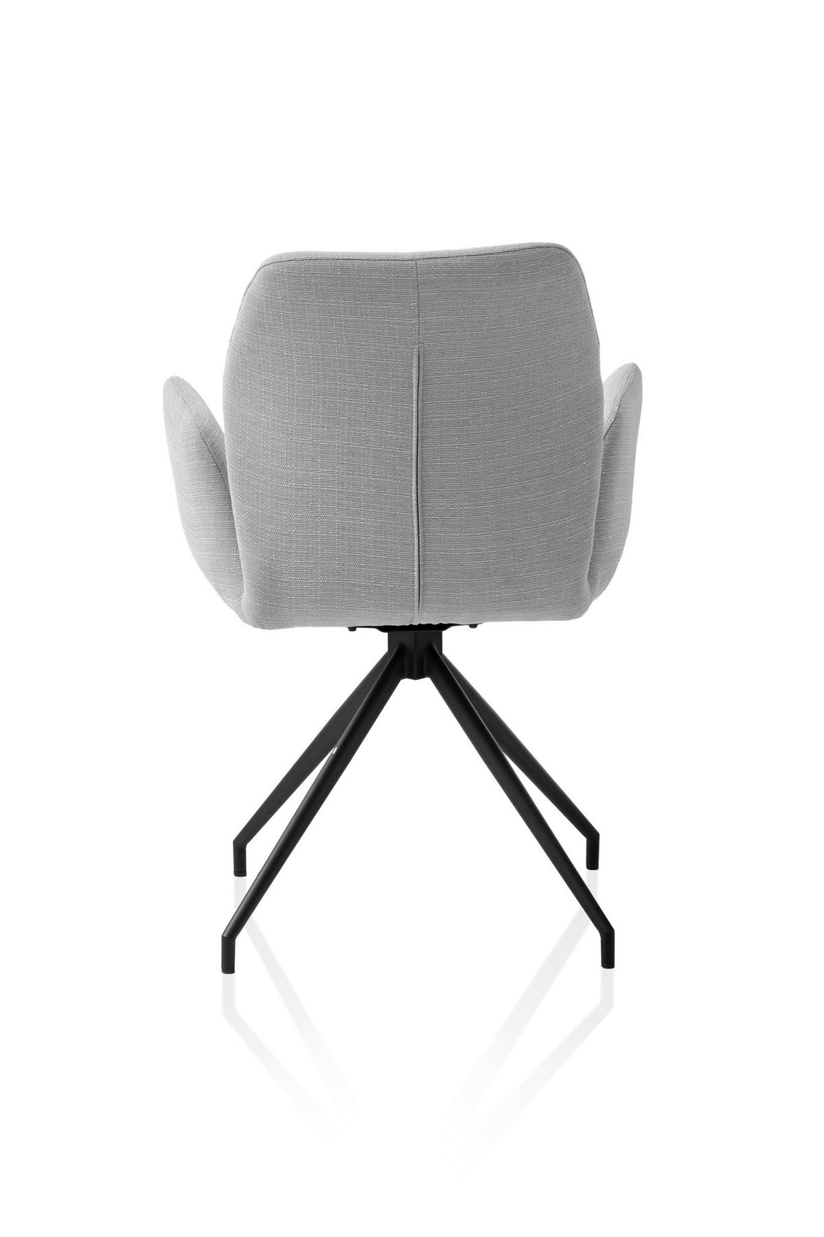 Naslanjač Hilda, Svetlo Siva, Vrtljiv - črna/svetlo siva, Moderno, kovina/tekstil (59/88/58cm) - Livetastic