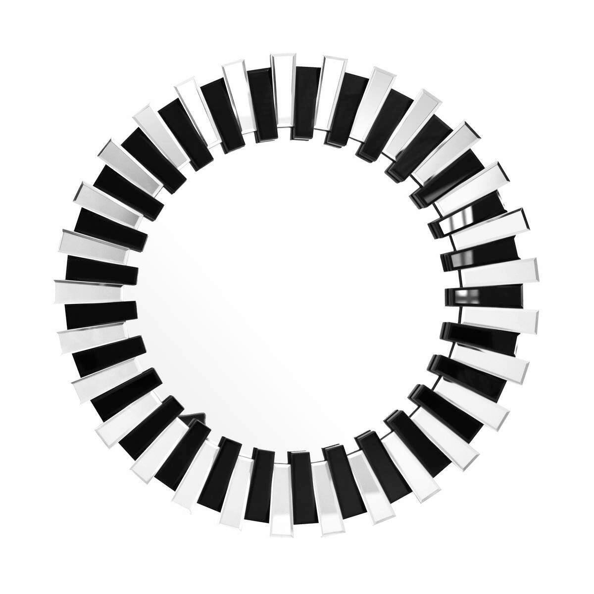 WANDSPIEGEL YHZP8 - Silberfarben/Schwarz, Basics, Glas/Metall (80/80/5cm) - Kayoom