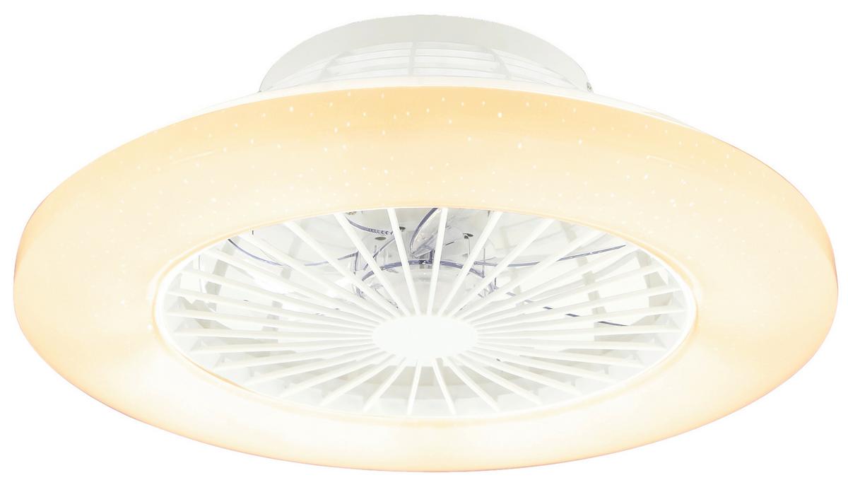 Stropni Ventilator 03628 - srebrne barve/bela, Basics, kovina/umetna masa (50/17,5cm) - Globo