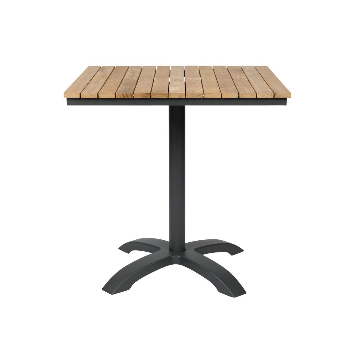 Gartentisch Mood Anthrazit/Teakholz - Anthrazit/Naturfarben, Natur, Holz/Metall (70/70/74cm) - Gardenson