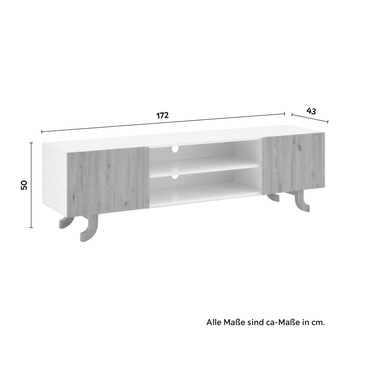 Tv Komoda Vira - boje bora/bijela, Moderno, drvo (172/50/43cm) - Bessagi Home