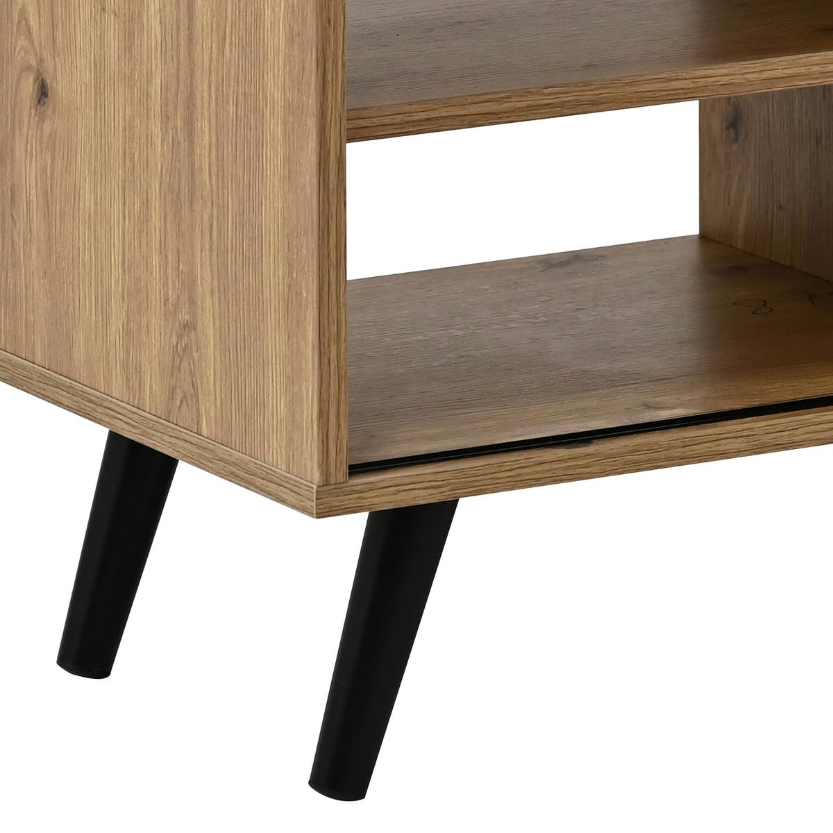 Tv Mizica Move - črna/hrast artisan, Moderno, kovina/leseni material (80/46/35cm) - Based