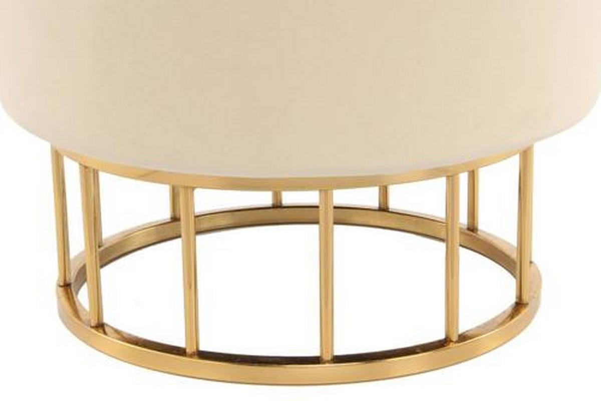 HOCKER Hocker rund in Beige - Beige/Goldfarben, Basics, Holzwerkstoff/Kunststoff (37,5/41/37,5cm) - Kayoom
