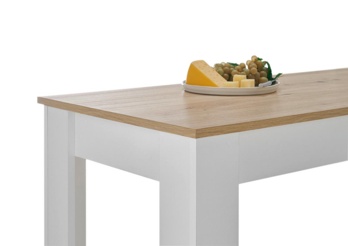 STÓŁ BAROWY MODESTO - biały/dąb artisan, Modern, materiał drewnopochodny (115/50/103cm) - MID.YOU