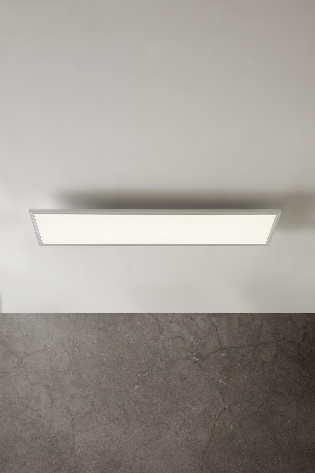 Plafonnier LED Cornelius max. 40 Watt - blanc, Modern, matière synthétique (120/30/7,5cm) - Premium Living