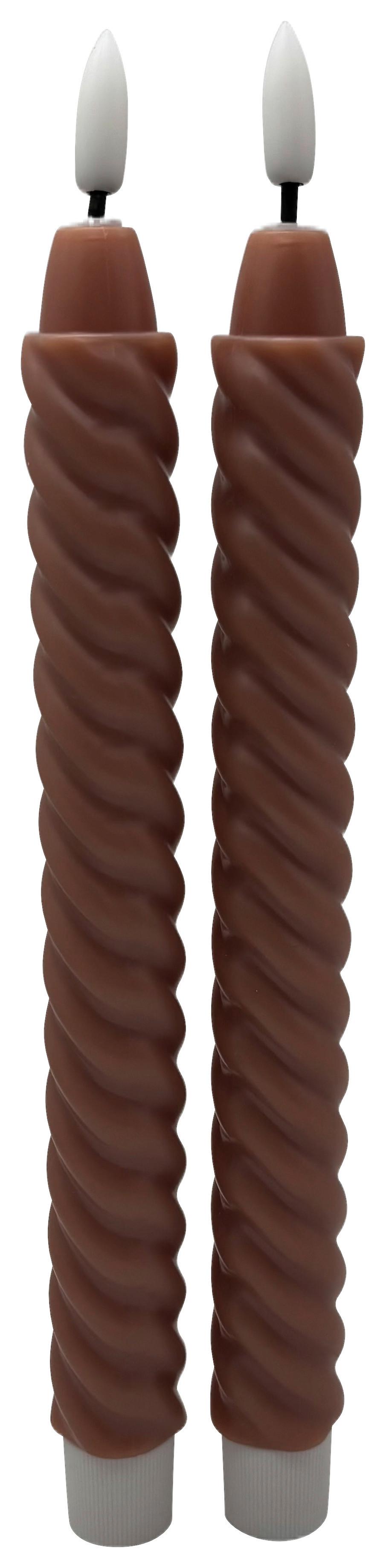 Stabkerze Twist Altrosa, 2er Set - Altrosa, KONVENTIONELL (2/25cm) - Mömax