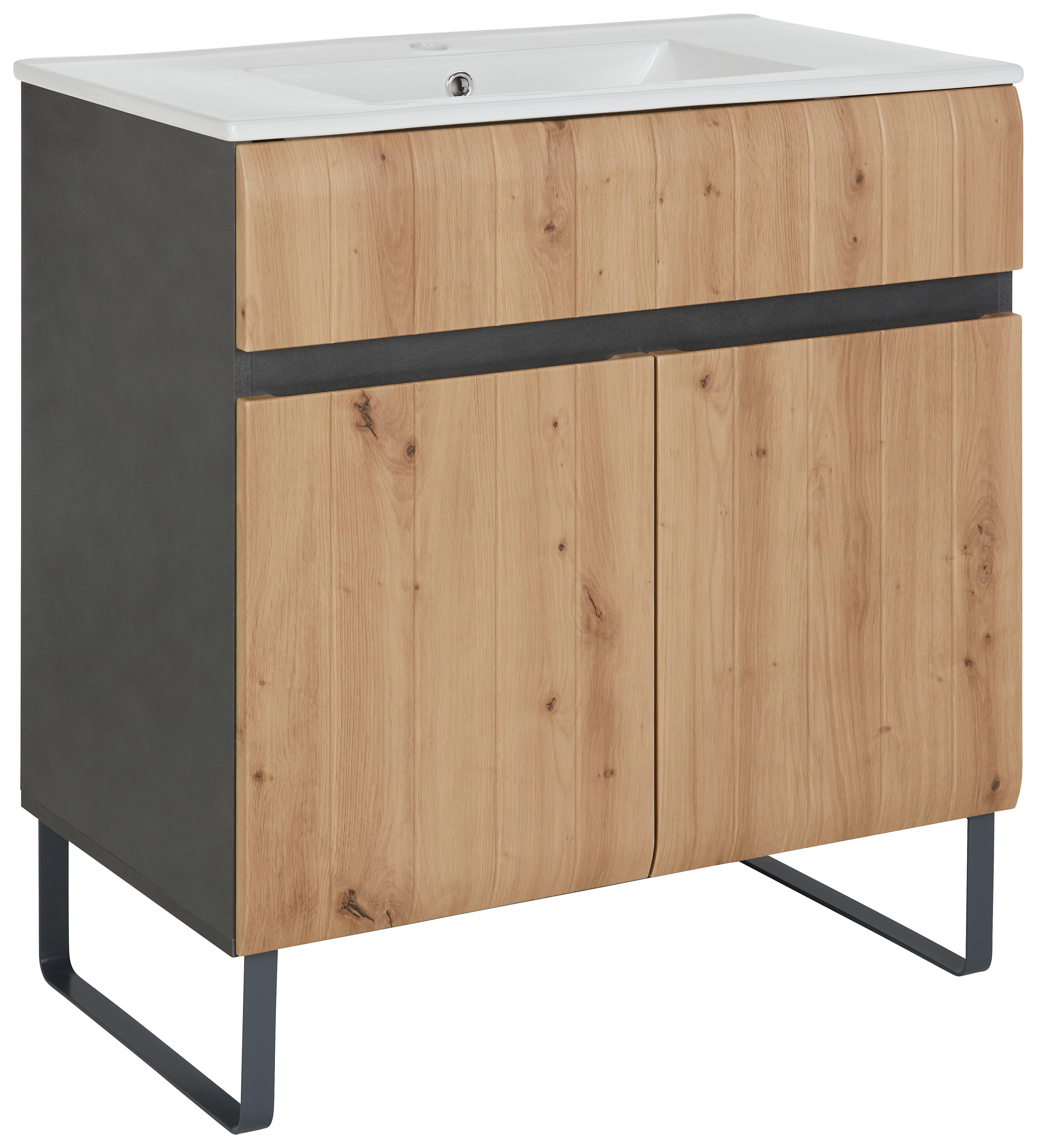 Waschtischkombi in Artisan Eiche - Modern, Holzwerkstoff (80/69/48cm) - Premium Living