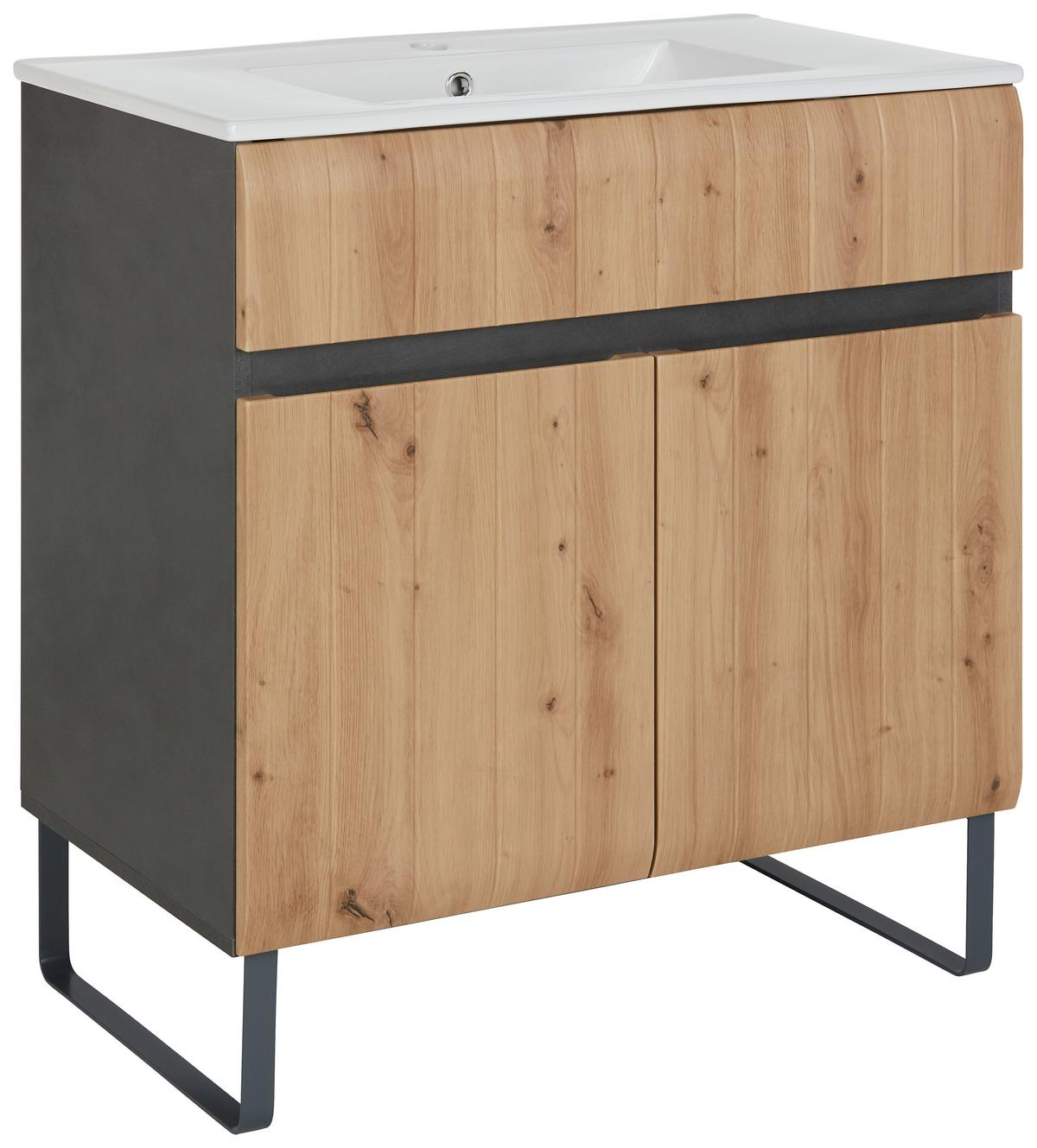 Waschtischkombi in Artisan Eiche - Modern, Holzwerkstoff (80/69/48cm) - Premium Living